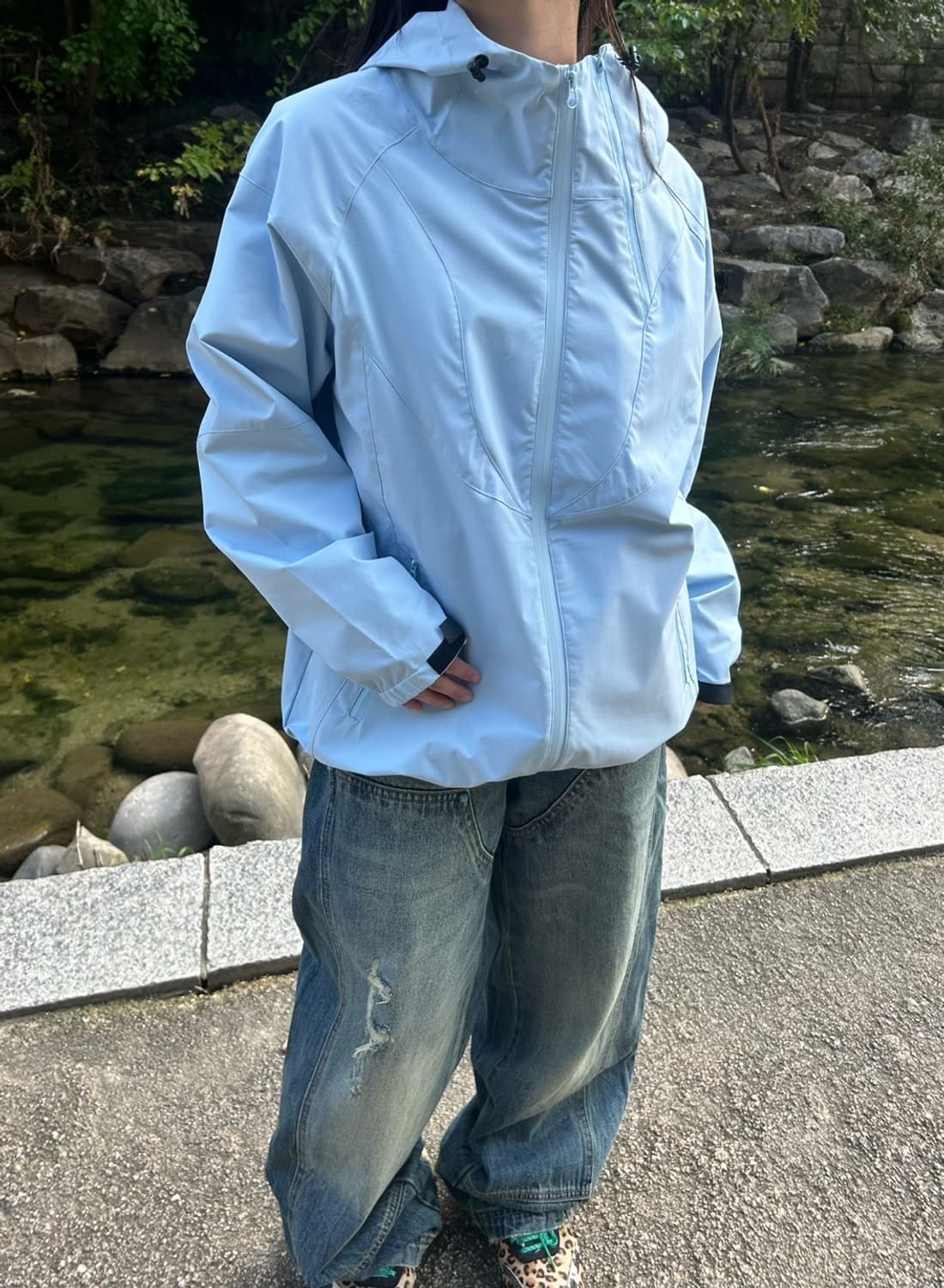 [unisex] 스톰가드 고어텍스 윈드브레이커-blue 상품이미지5