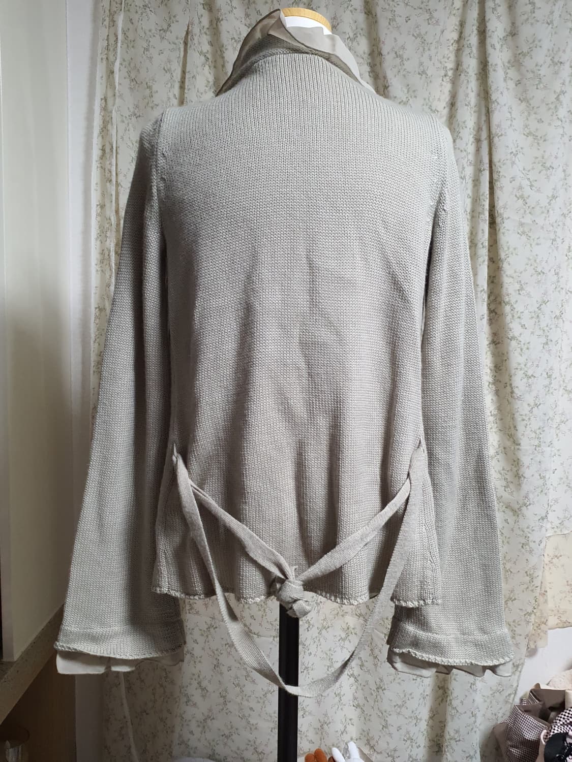 [갸루] 히메갸루 프릴 니트 가디건 베이지 에겐룩 상품이미지3