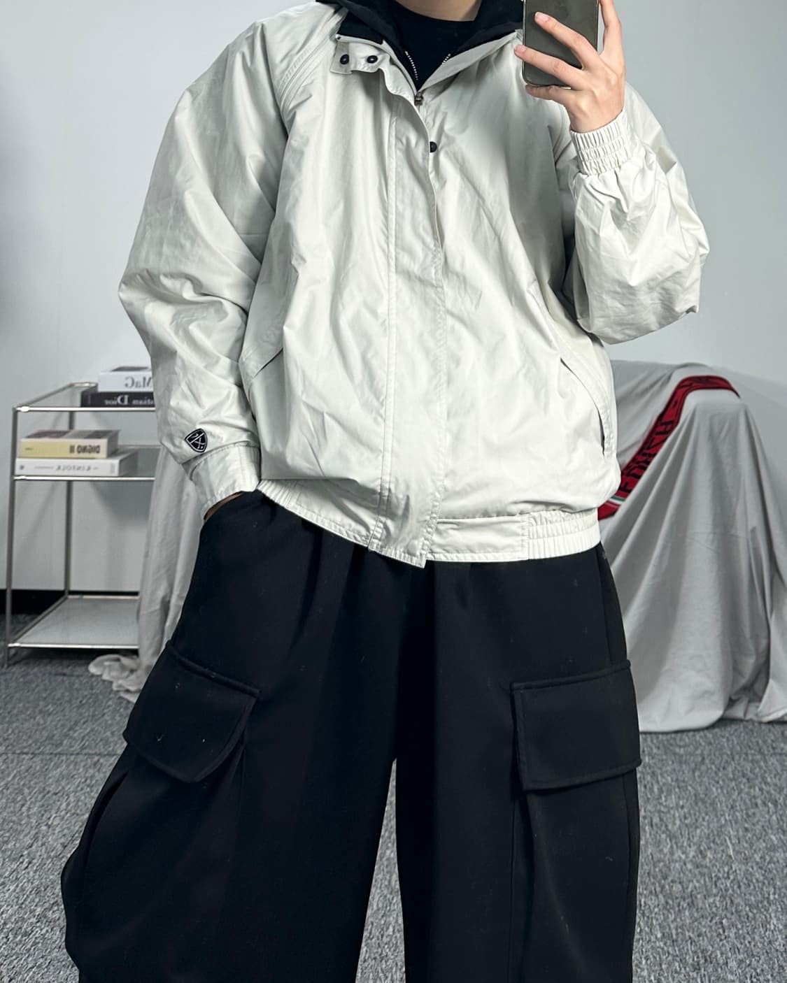 나이키 00s 라이트그레이 바람막이 L 상품이미지3