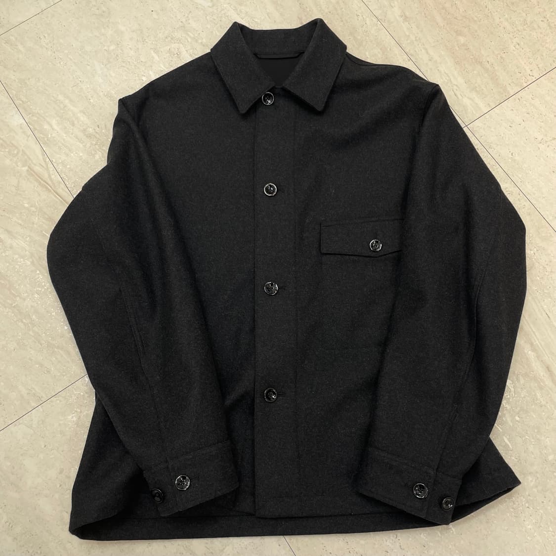 24fw 르메르 원포켓 울 오버셔츠 자켓 블루종 46 상품이미지2