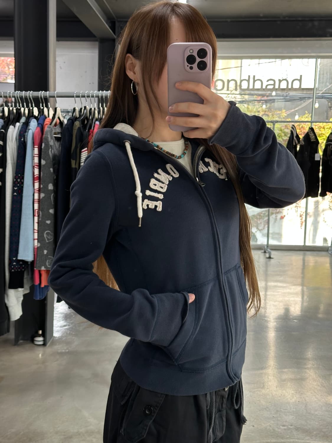 아베크롬비 후드집업 네이비 상품이미지3