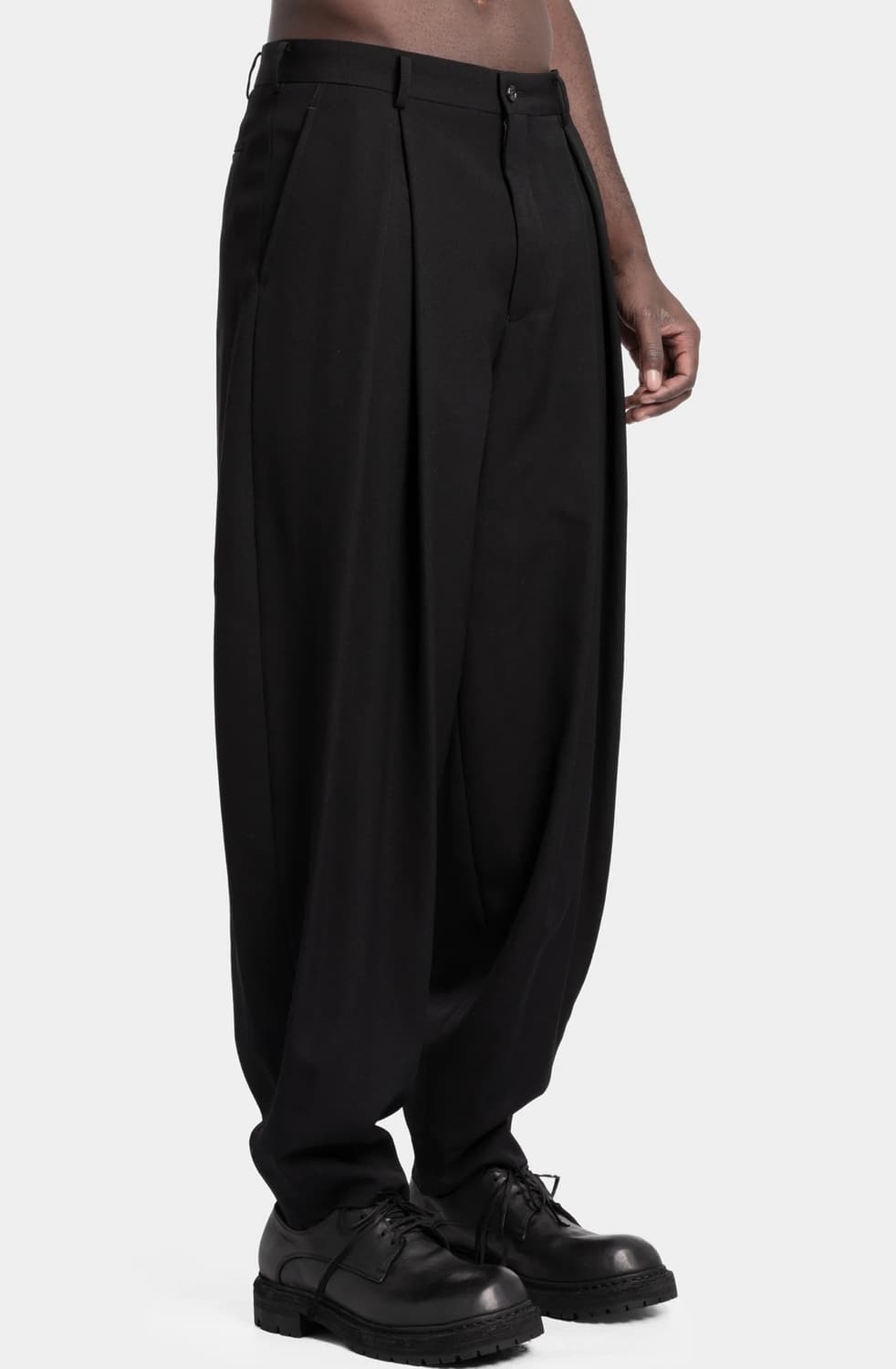 [L]꼼데가르송옴므플러스 우븐 울 플리츠 팬츠 상품이미지3