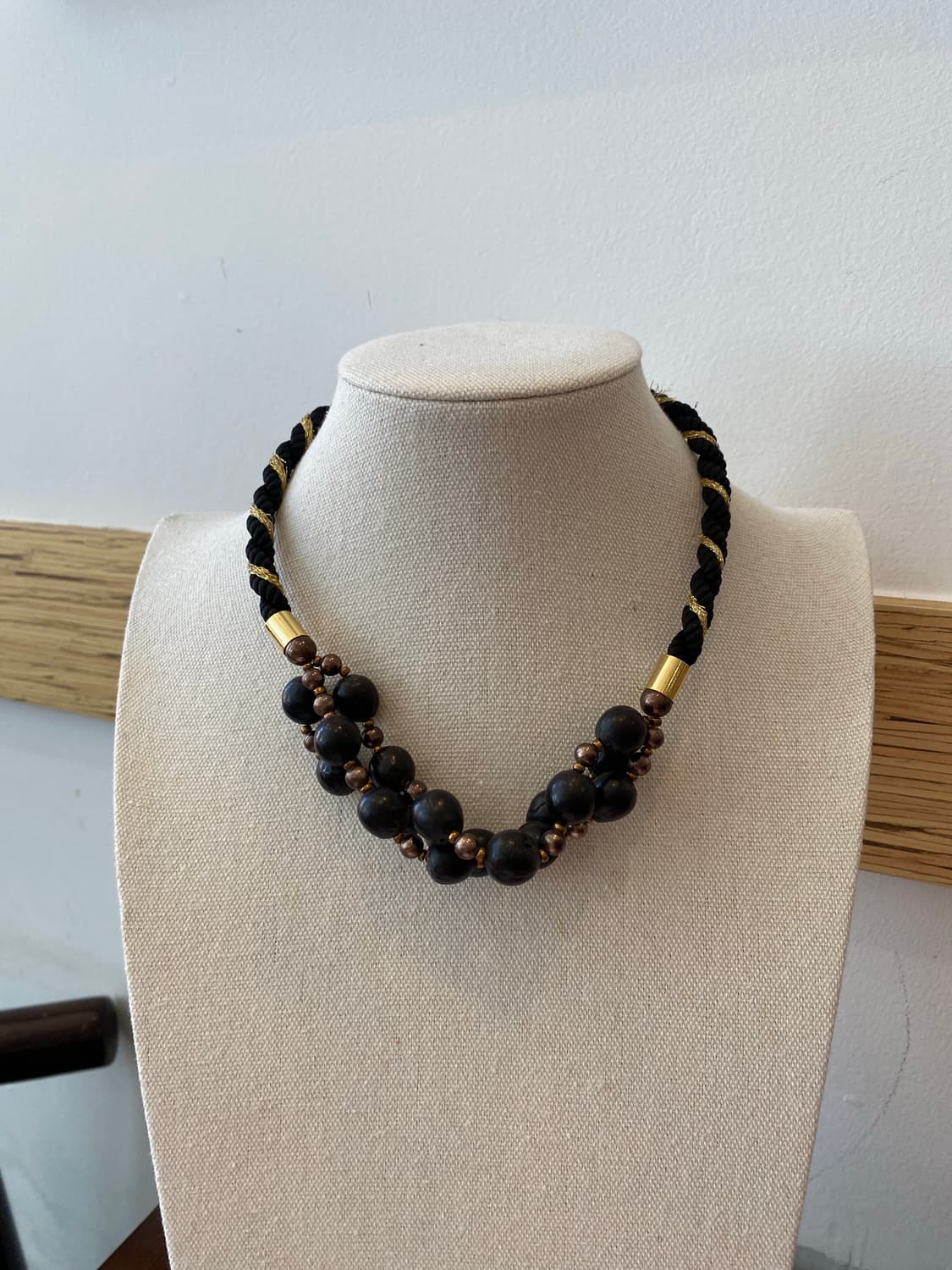 빈티지 블랙 씨드 비즈 볼드 목걸이 상품이미지4