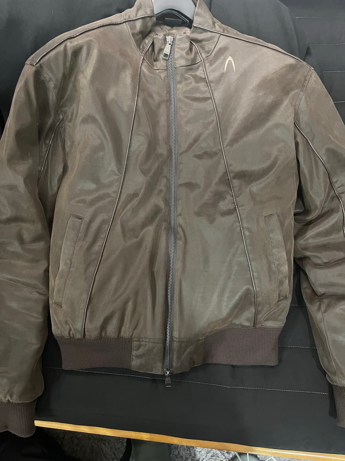 아캄 레더자켓 Piping Leather Blouson (Brown) 상품이미지3