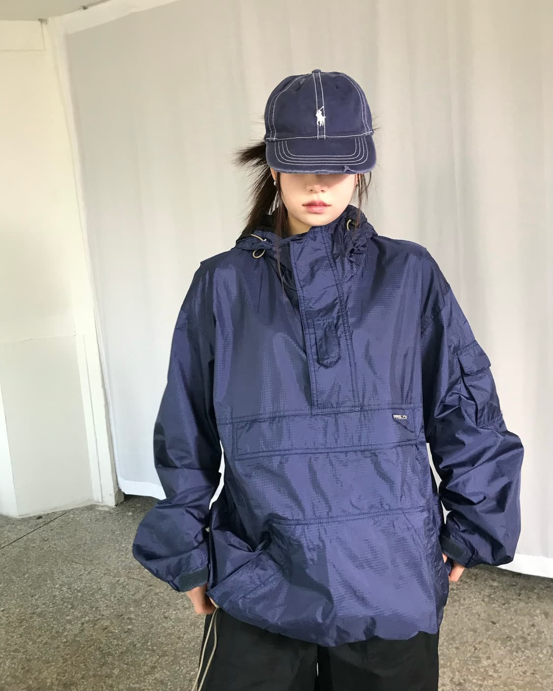 네이비 스키장 아노락  상품이미지1