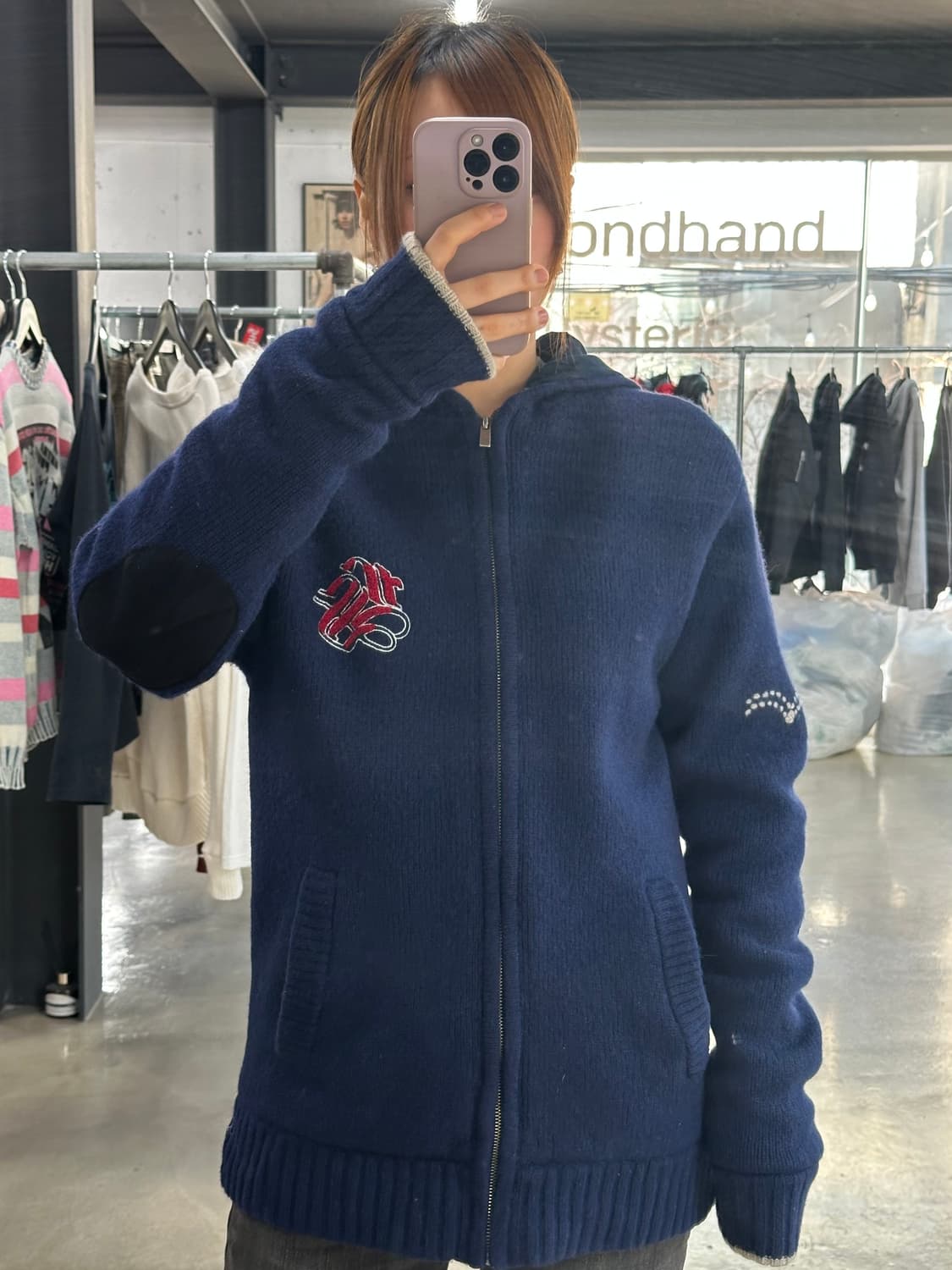 리바이스 울 헤비니트 퀼팅안감 암패치 후드집업자켓 상품이미지1