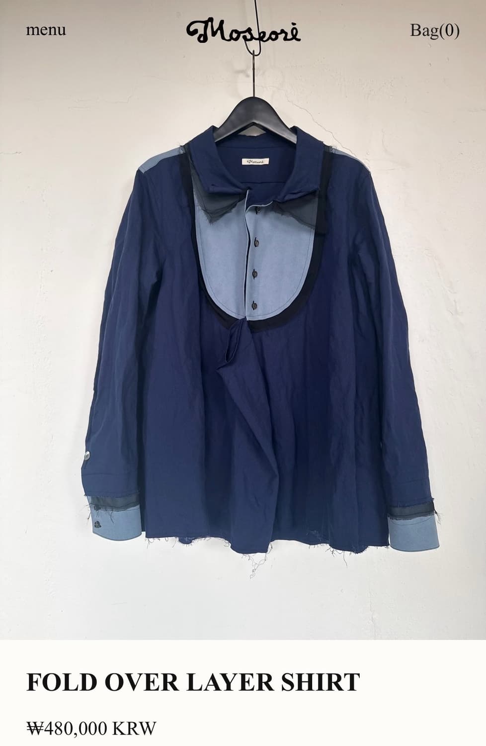 [M] Moseori fold over layerd shirt  상품이미지1