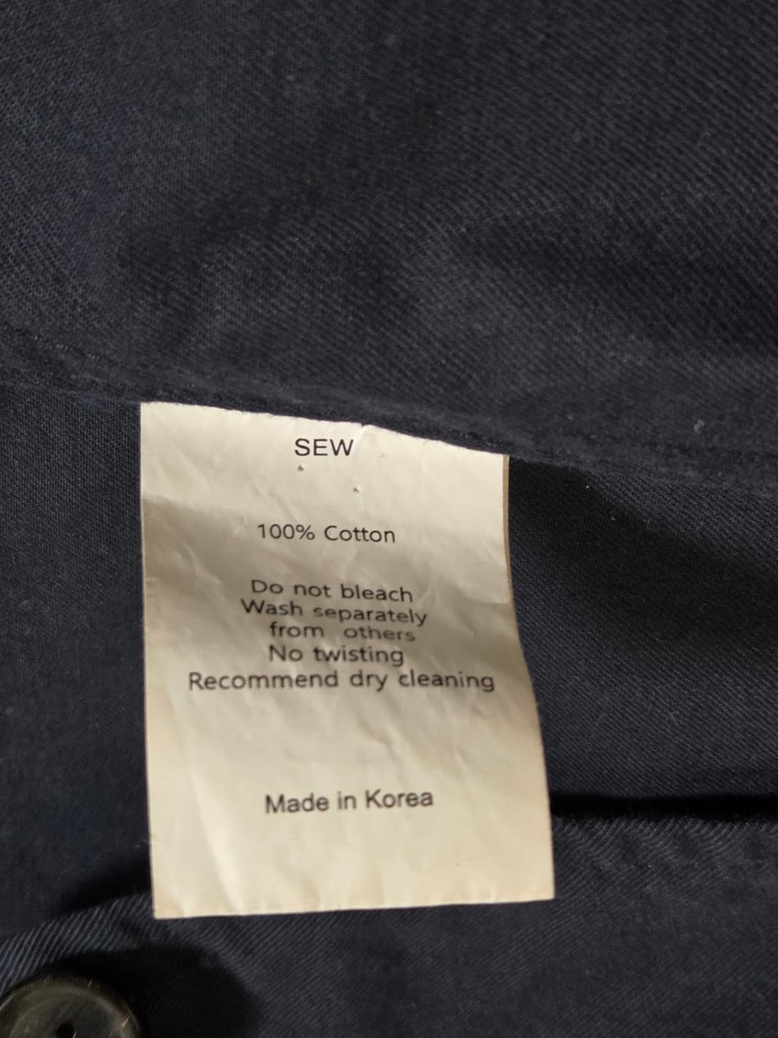 SEW 코튼 스포츠 자켓 네이비 3사이즈 상품이미지4