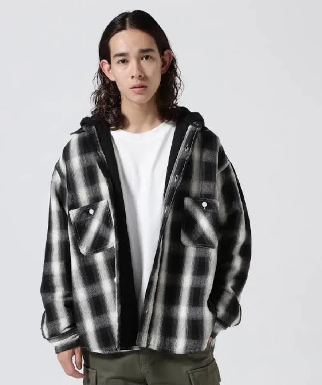 세인트미카엘 플란넬 셔츠 후드 L사이즈 상품이미지7