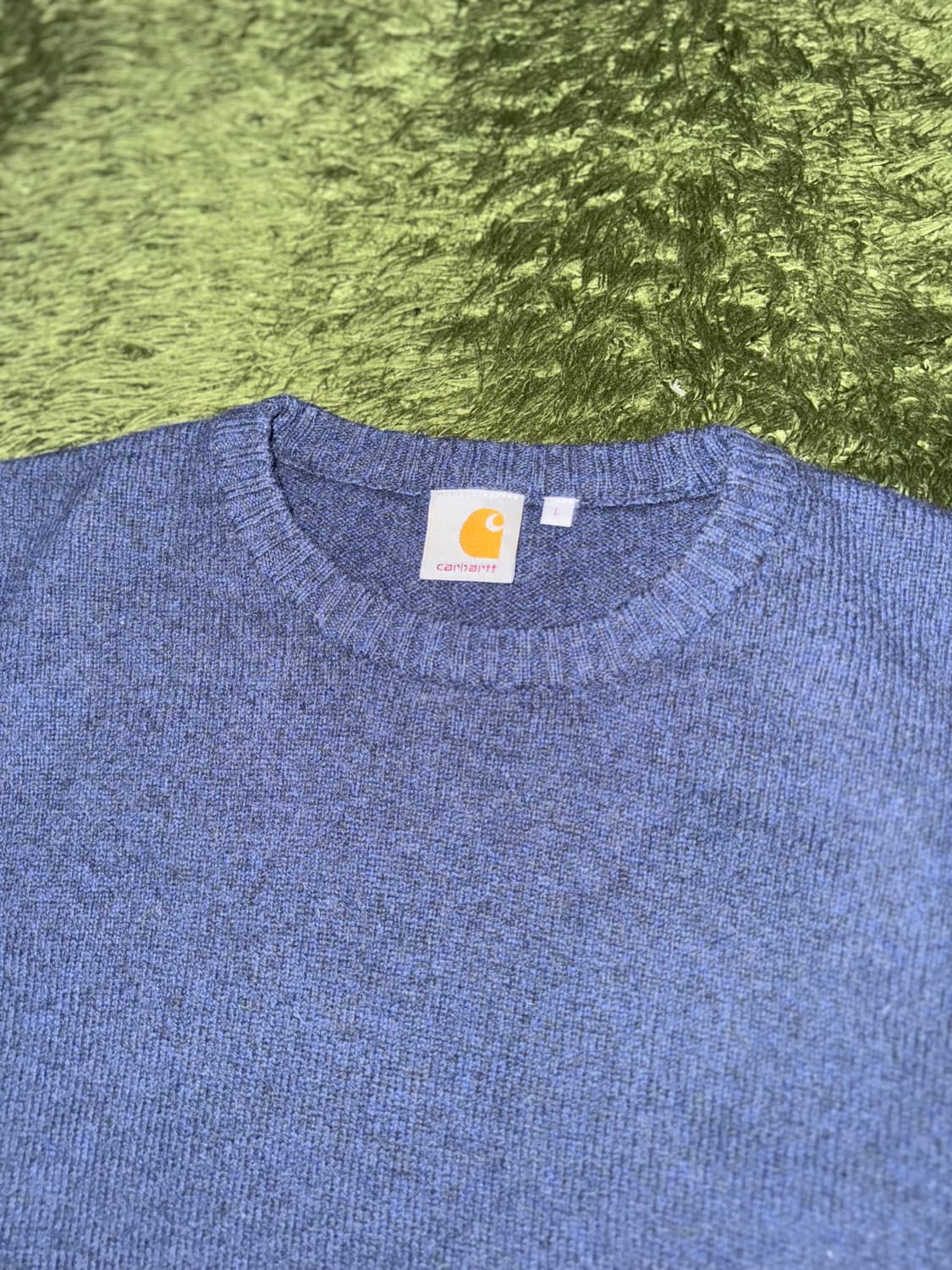 [L] 칼하트 WIP 투톤 WELCH 스웨터 니트 네이비 그레이 상품이미지3