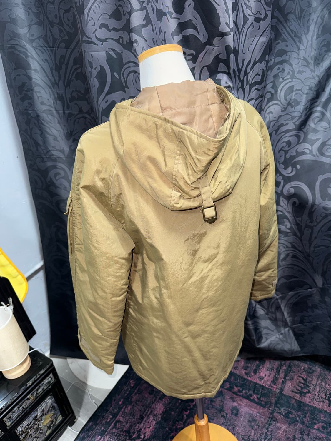 미니멀 더블버튼 베이지 후드파카 상품이미지3