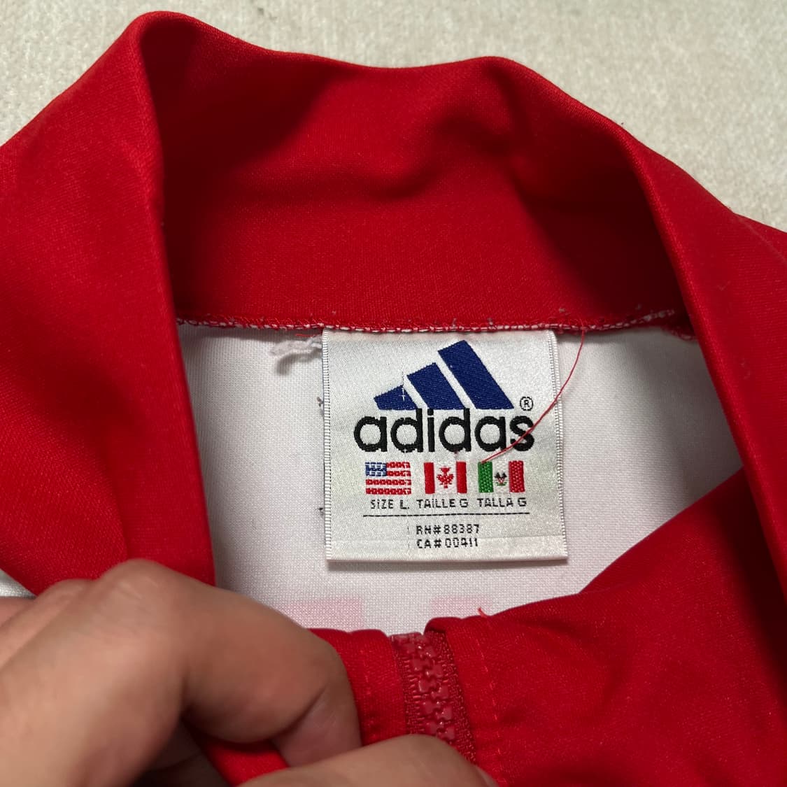 100 90s 아디다스 캐나다 흰빨 트랙탑 져지 상품이미지4