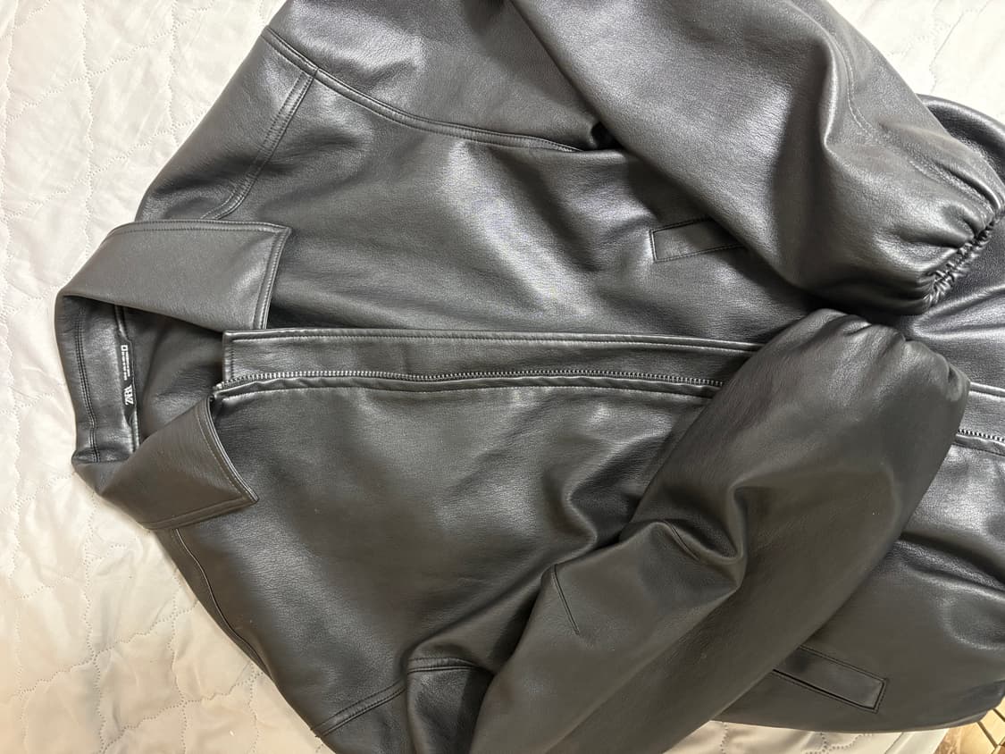 Zara lether jaket M 상품이미지3