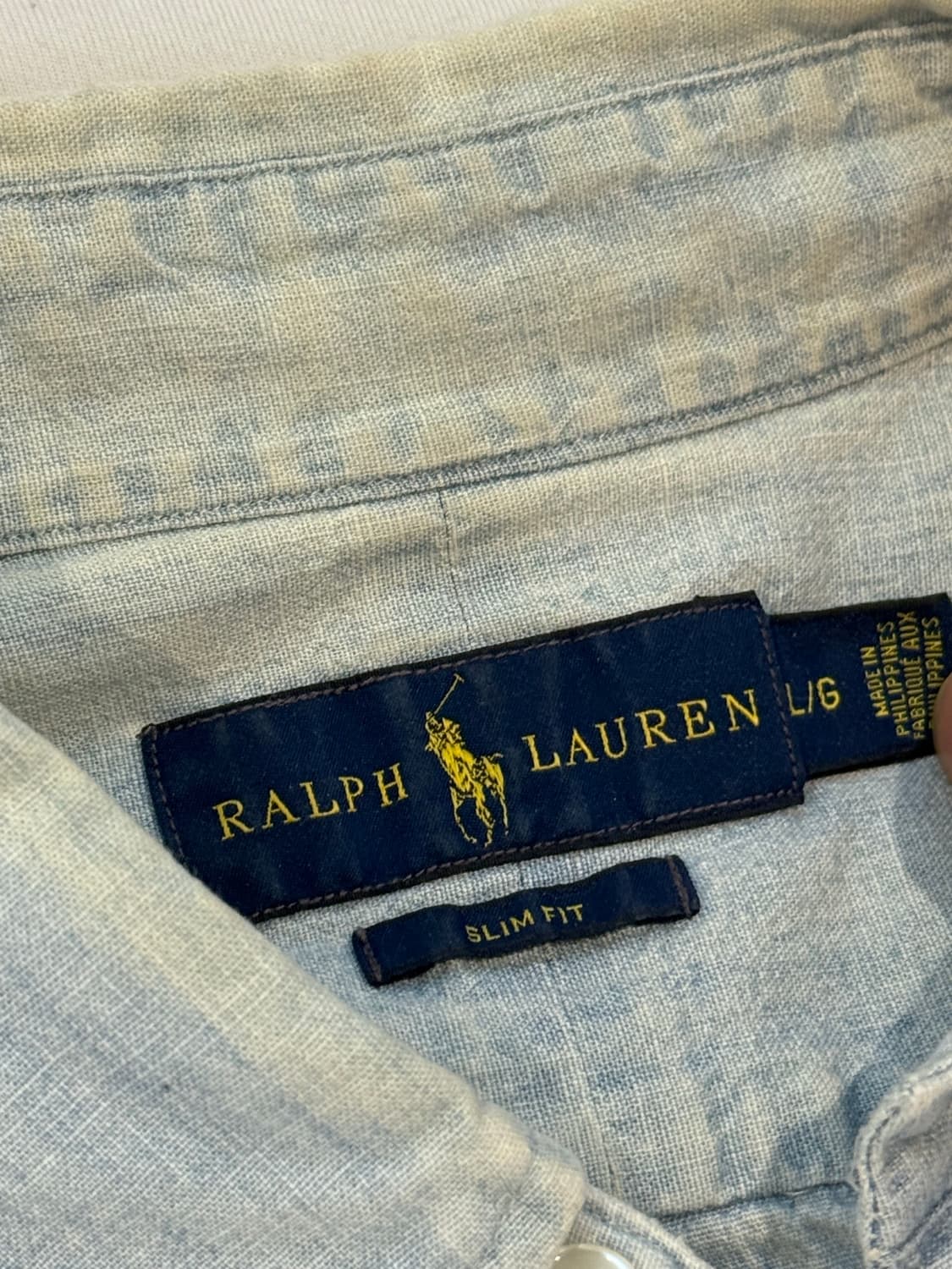 폴로 랄프로렌 데님 셔츠 하늘색 L 사이즈 상품이미지3