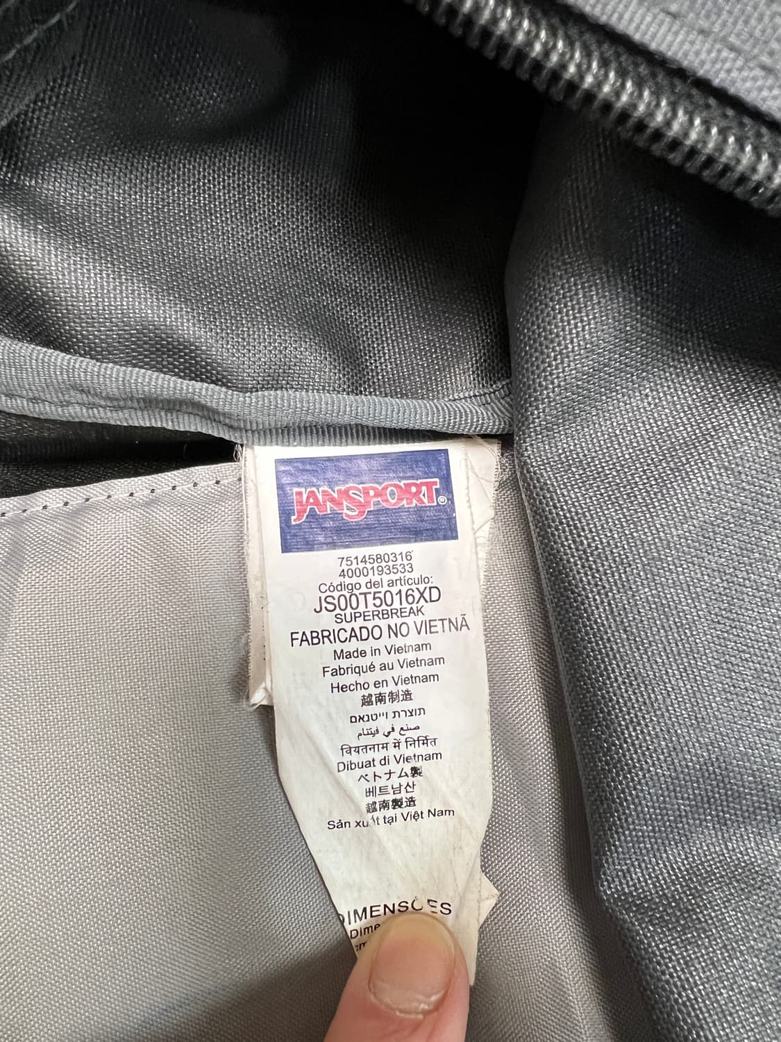 [OS] 잔스포츠 슈퍼브레이크 그레이 백팩 상품이미지6