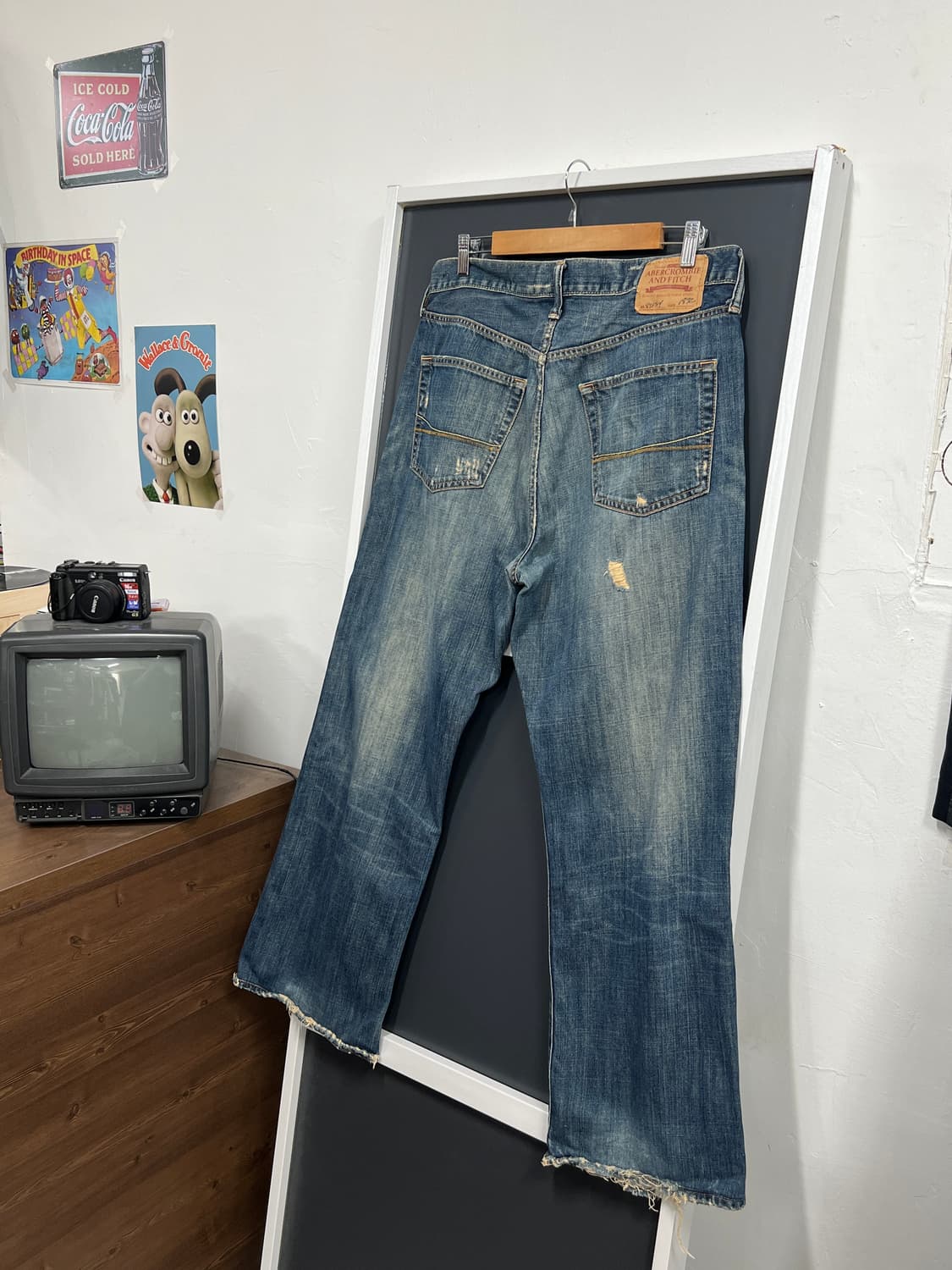 아베크롬비 찢청 와이드핏 데님 팬츠 상품이미지1