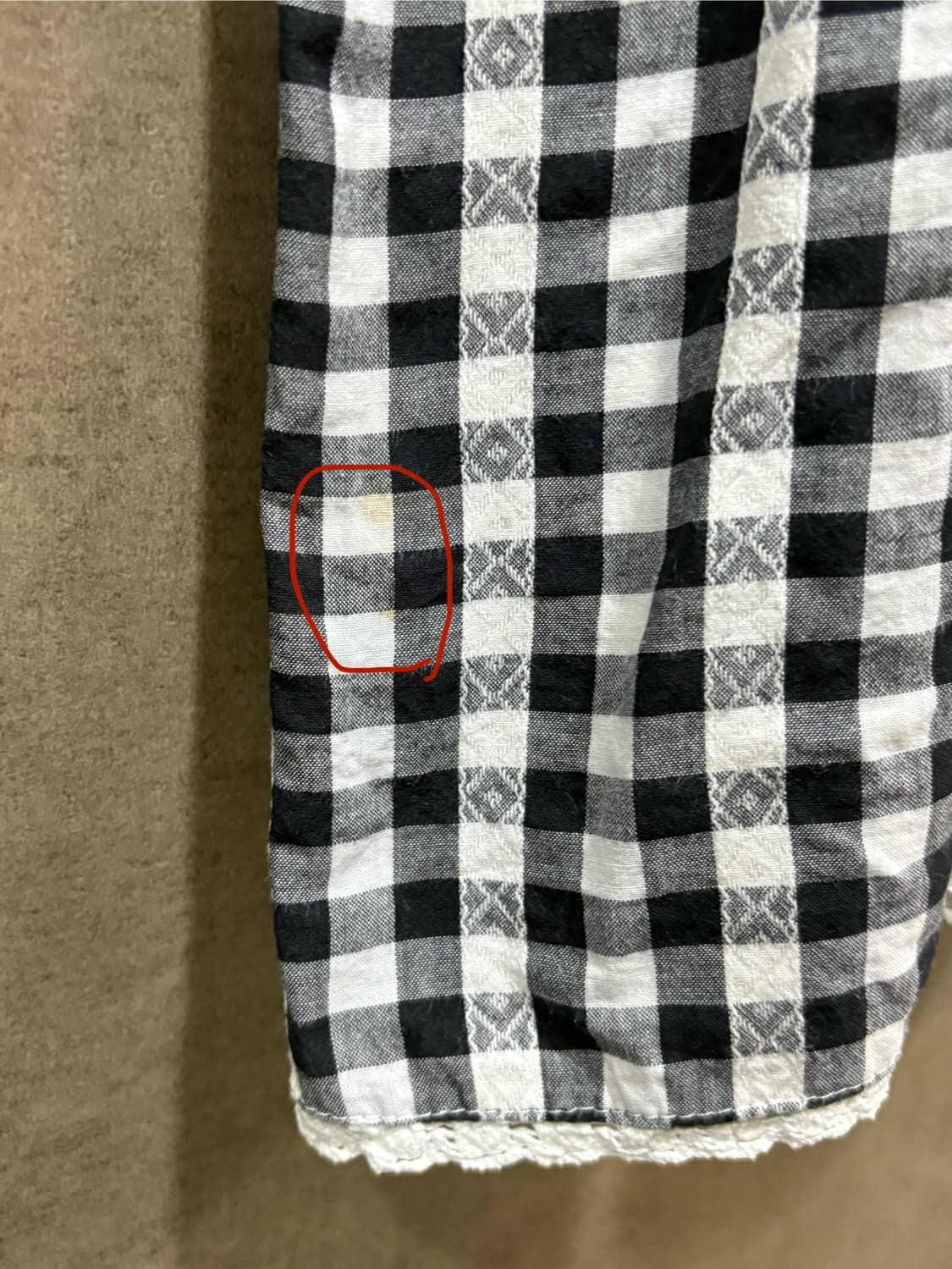 블랙 체크 둥근 카라 원피스 상품이미지10