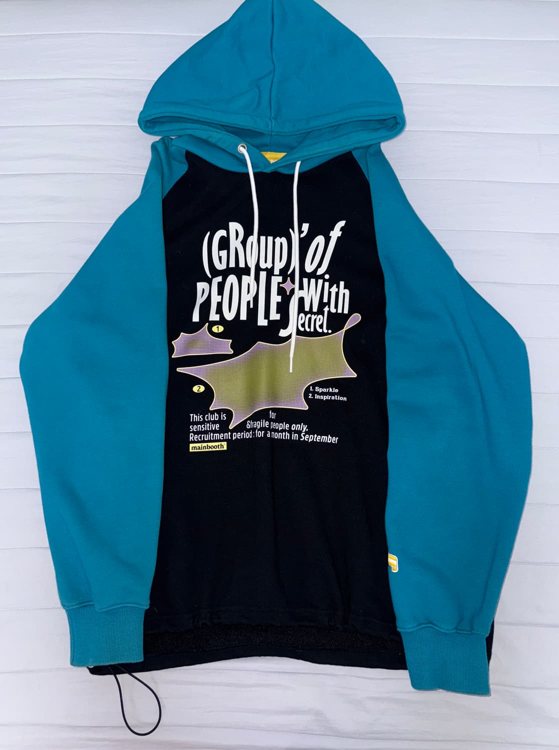 메인부스 후드티 Glitch Hood T-shirt(TEAL BLUE) 상품이미지1