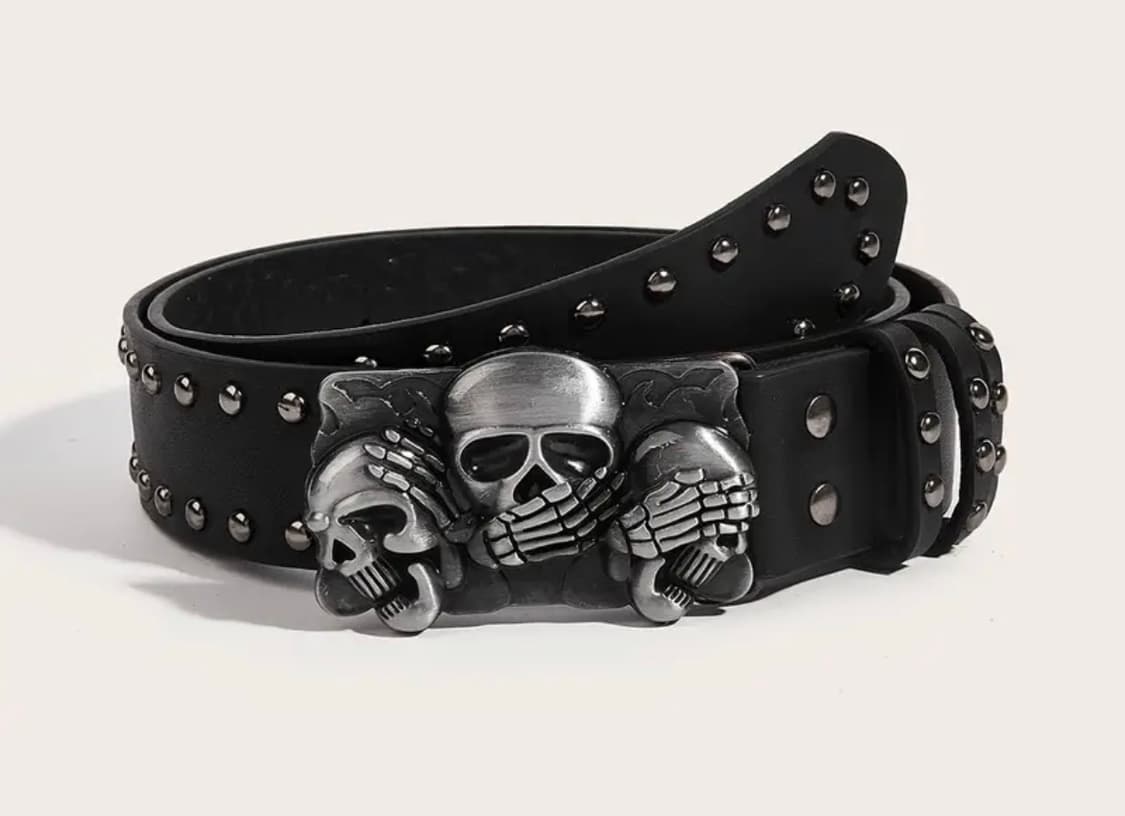 빈티지 스켈레톤 스터드 벨트 상품이미지2