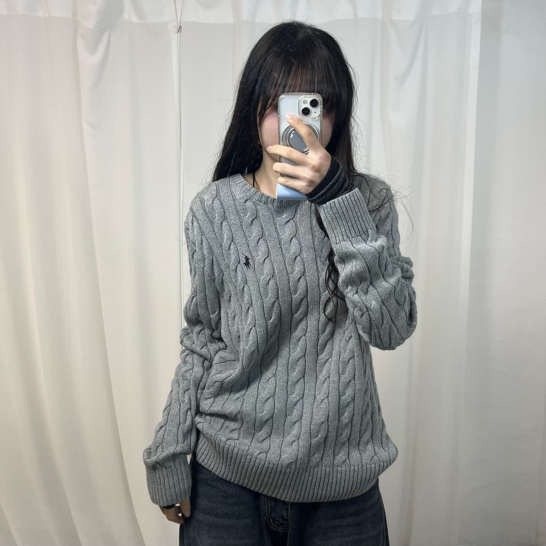 Polo Grey Cable Knit 상품이미지1