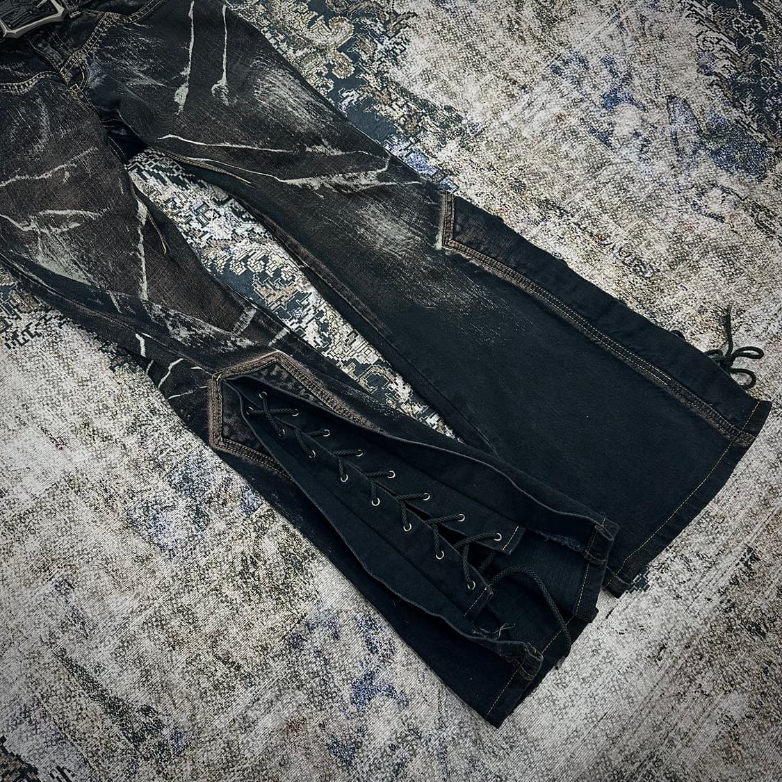 Tornado mart crack lace up jeans 상품이미지3