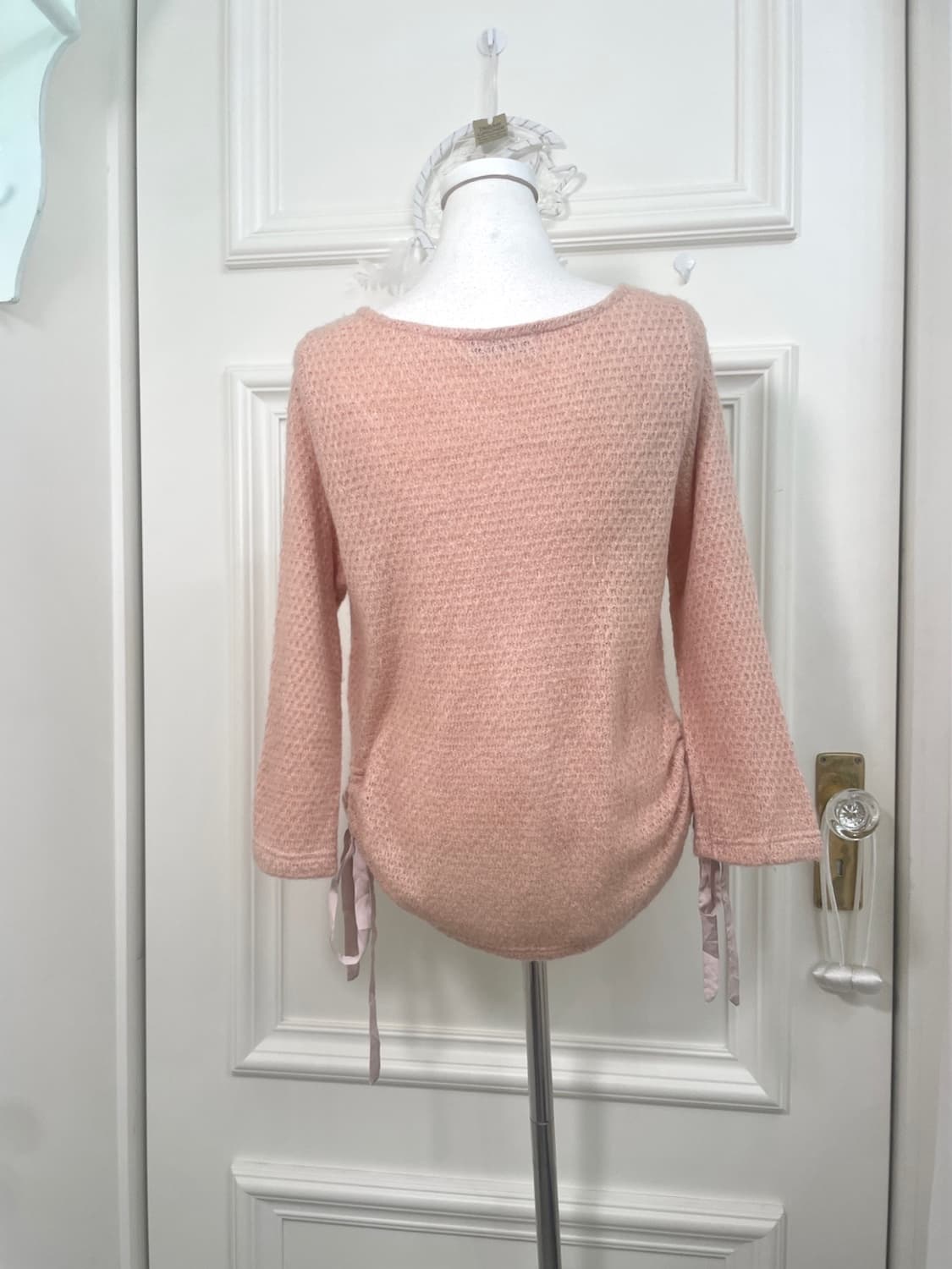 coral side lace-up basic knit top 상품이미지3