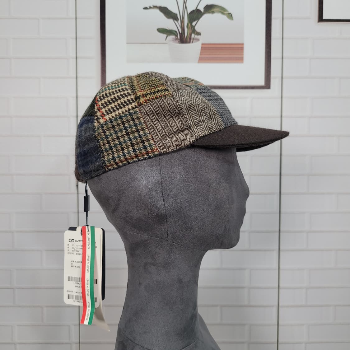 커터앤벅 80%모 체크 모자 볼캡 캡 Made in Italy 57사이즈 상품이미지4