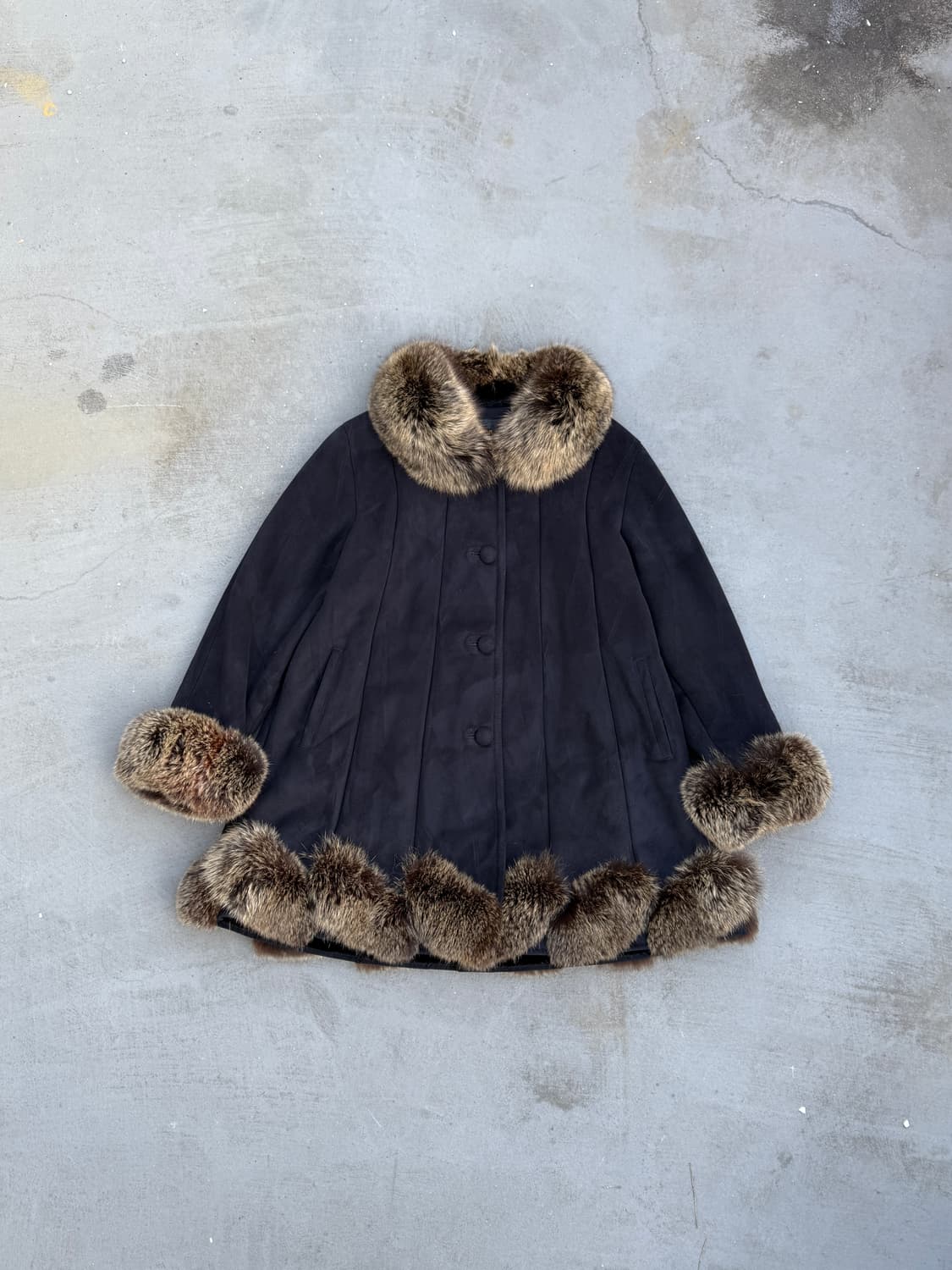 빈티지 퍼 트리밍 코트 상품이미지4