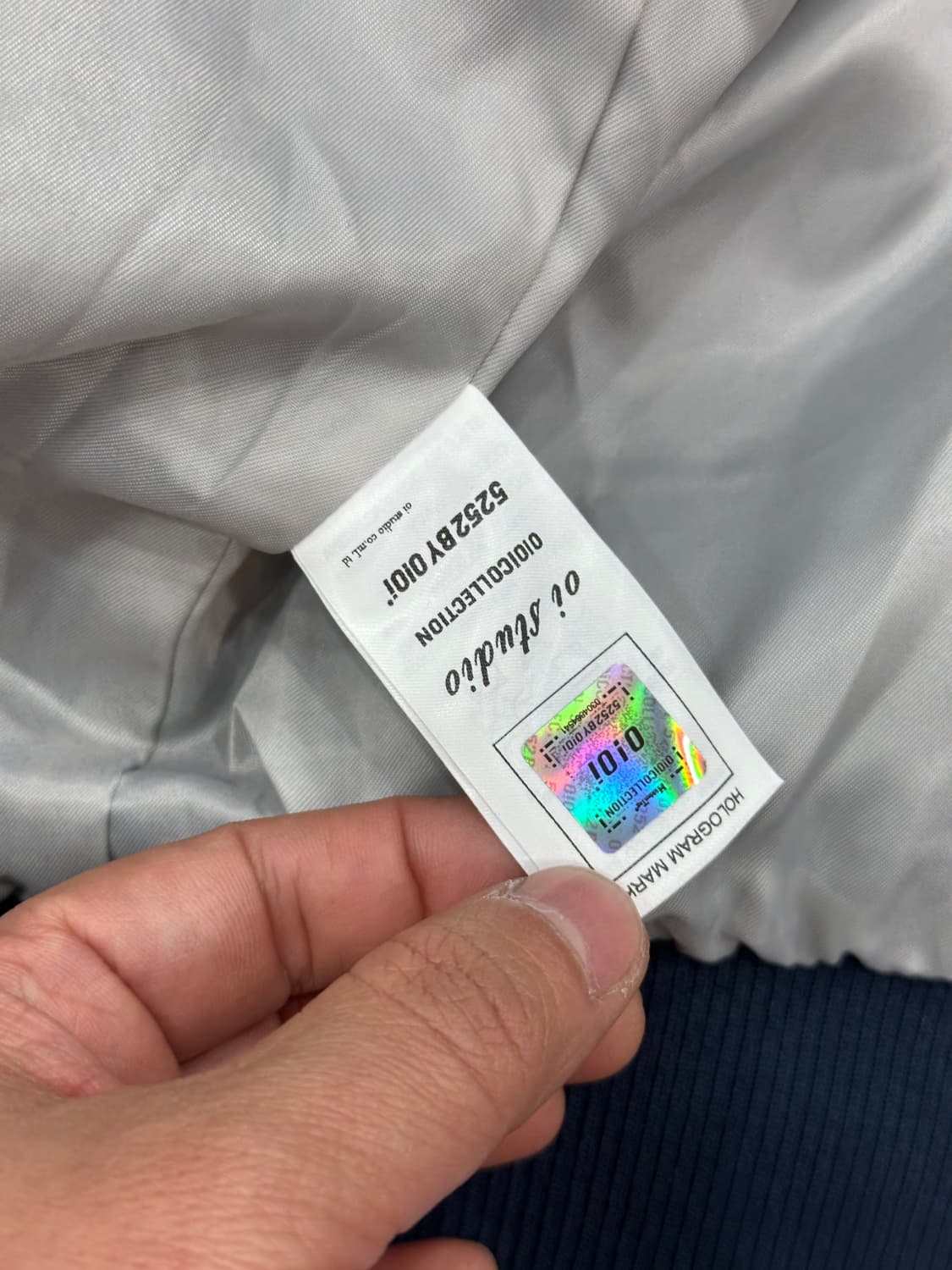 오아이오아이 뽀글이 덤블 자켓 네이비 상품이미지7