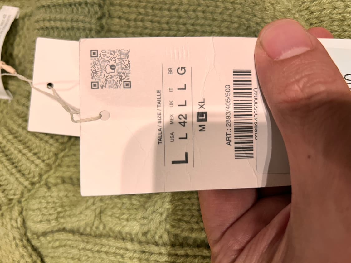 자라 / 100% 매리노 울 니트/ L 상품이미지4