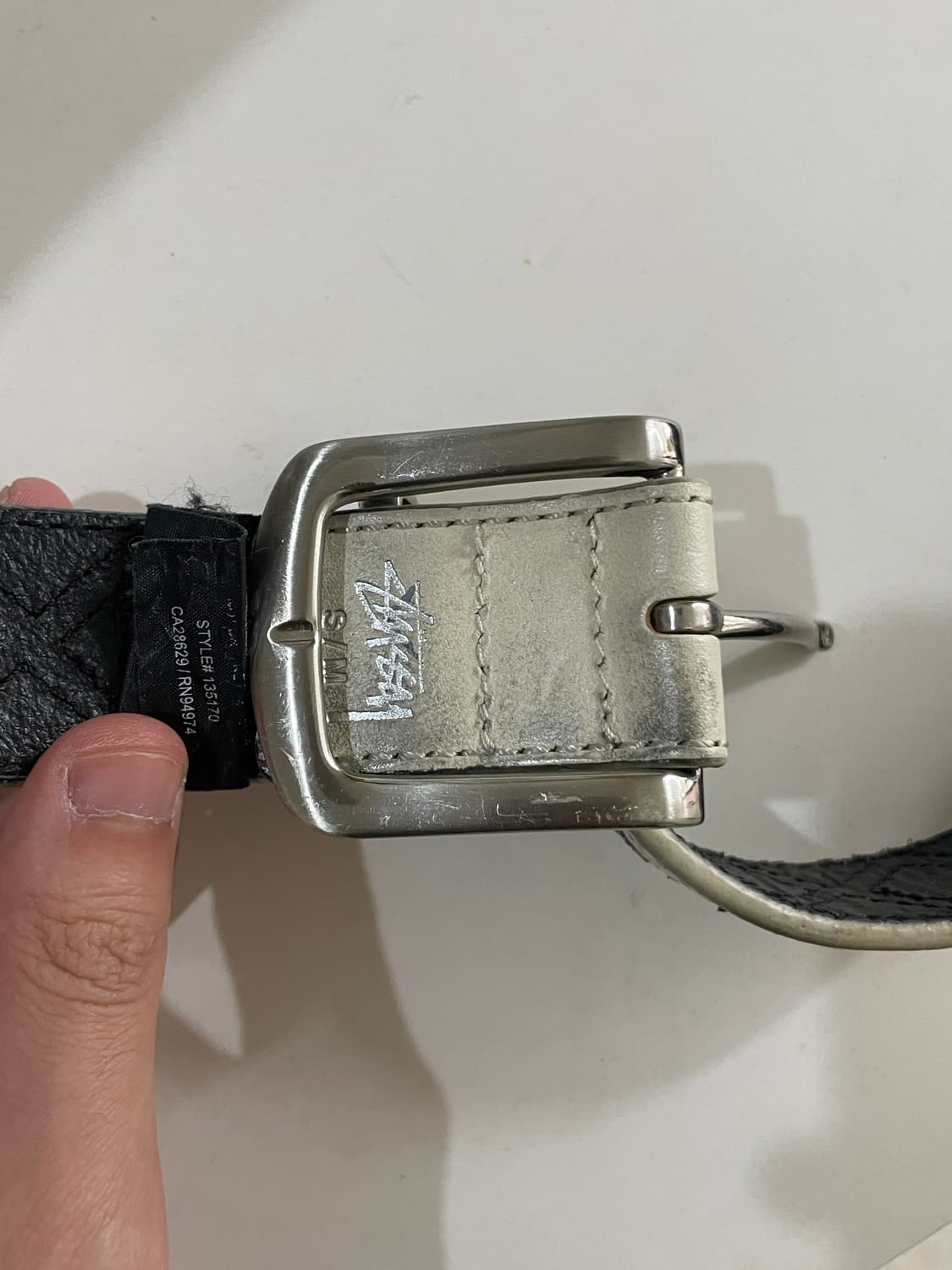 스투시 아가일 벨트 화이트 s/m 상품이미지5