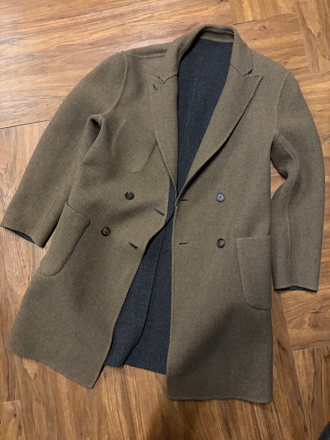 LARDINI WOOL REVERSIBLE MINIMAL COAT 상품이미지8