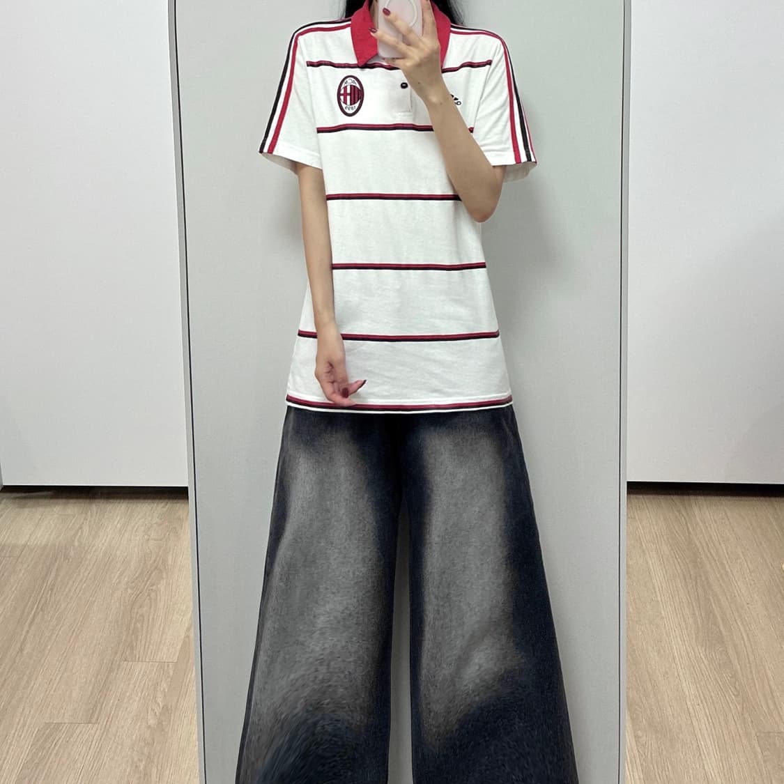 아디다스 AC밀란 카라 반팔 티셔츠 상품이미지1