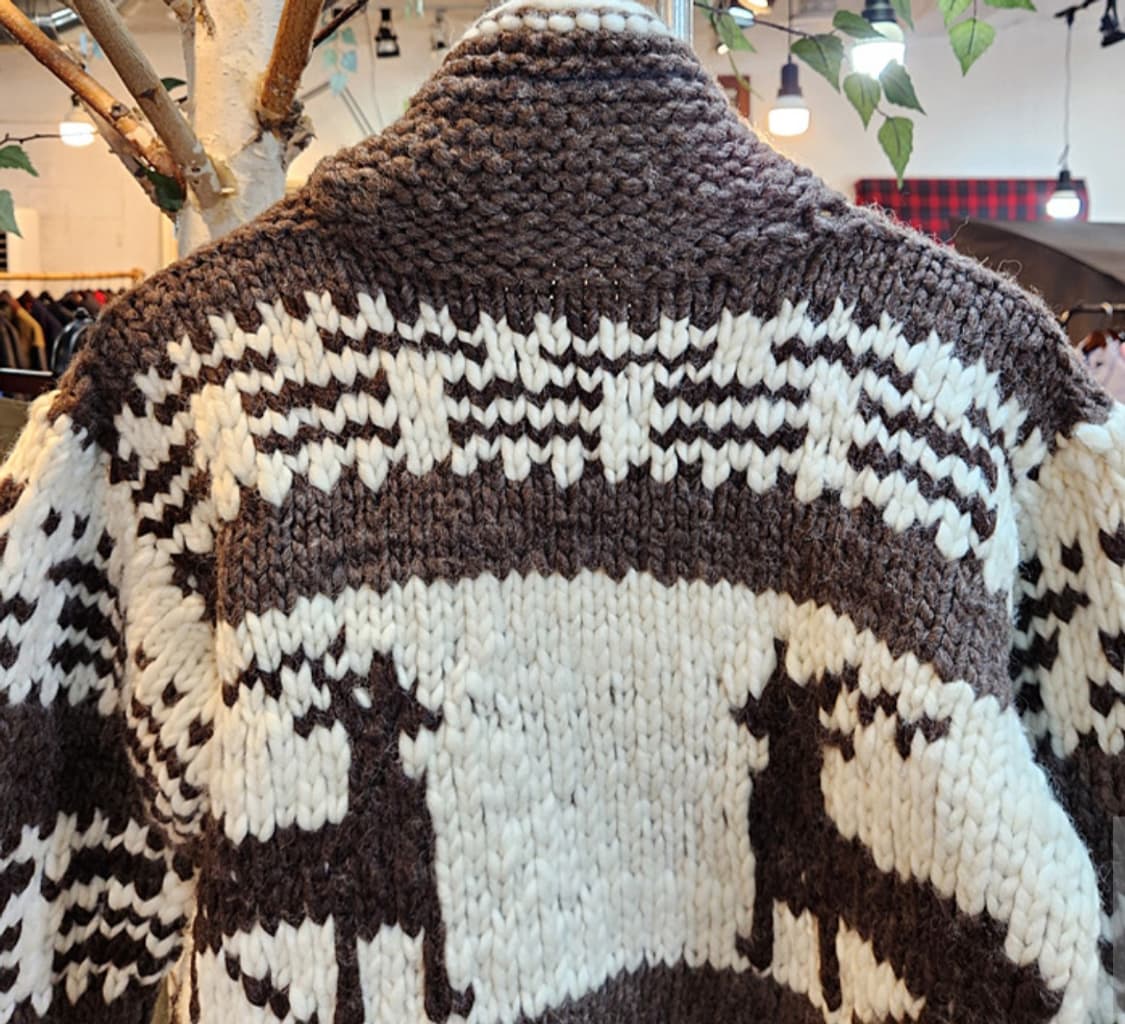 캐나다 핸드메이드 두툼한 양모 인디언 코위찬 스웨터 cowichan 상품이미지8