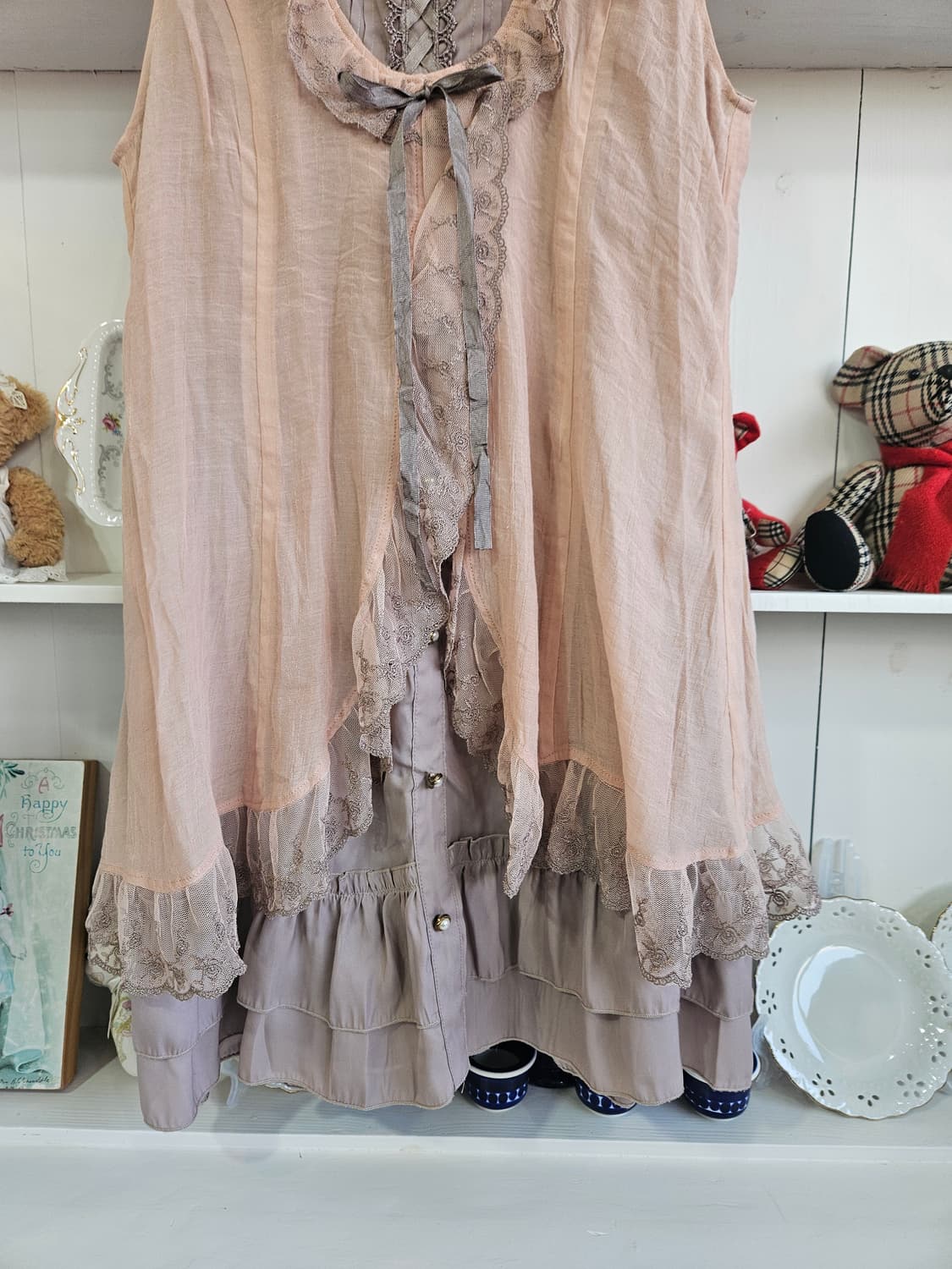 axes femme 레이스 레이어드 쉬폰 원피스 상품이미지4