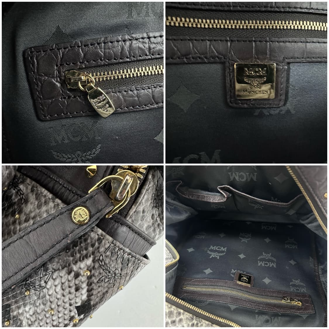 엠씨엠 MCM 아머 백팩 / 뱀피 스터드 백팩 /정품 게런티카드 보유 상품이미지9