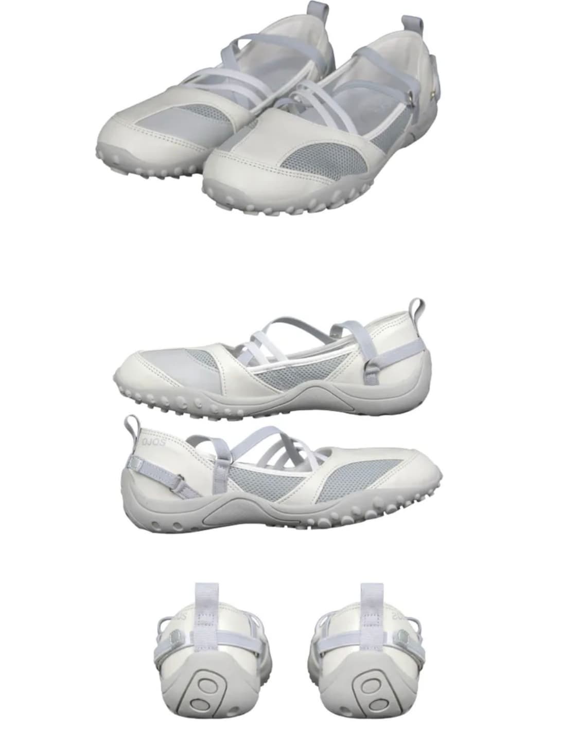 오호스 Strap Embossed Toe Shoes Ivory 250 상품이미지1