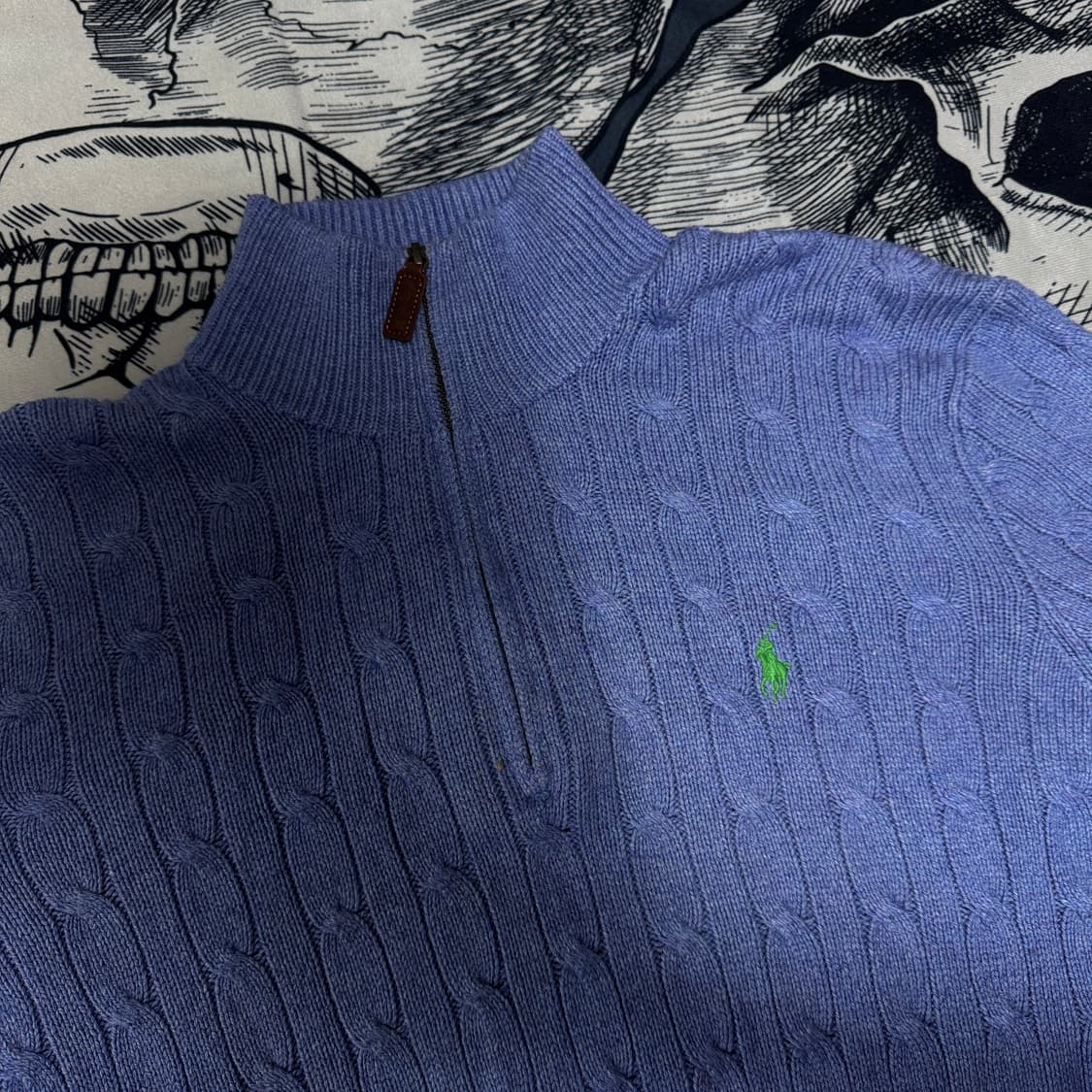 폴로 케이블 반집업니트 L사이즈 상품이미지2