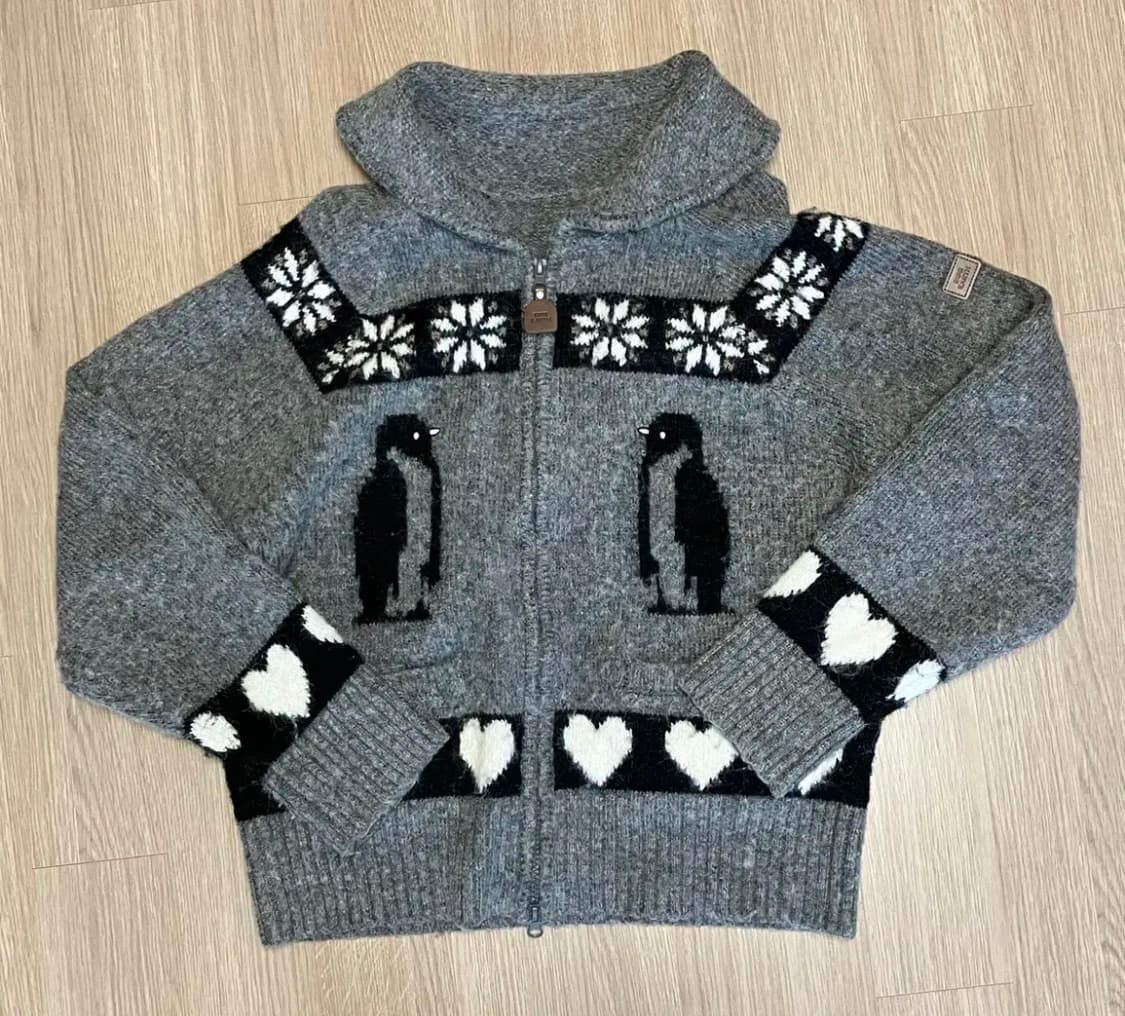 [95] 비비씨어스 하트 펭귄 가디건 그레이 bbc earth 상품이미지3