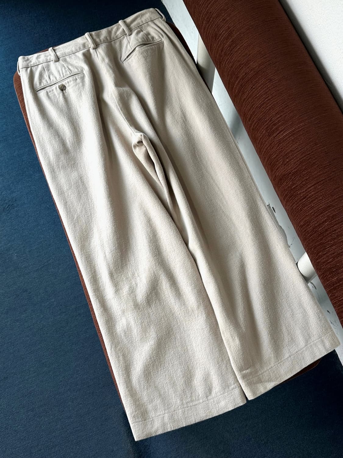 Brushed wool cotton two tuck wide pants 상품이미지5
