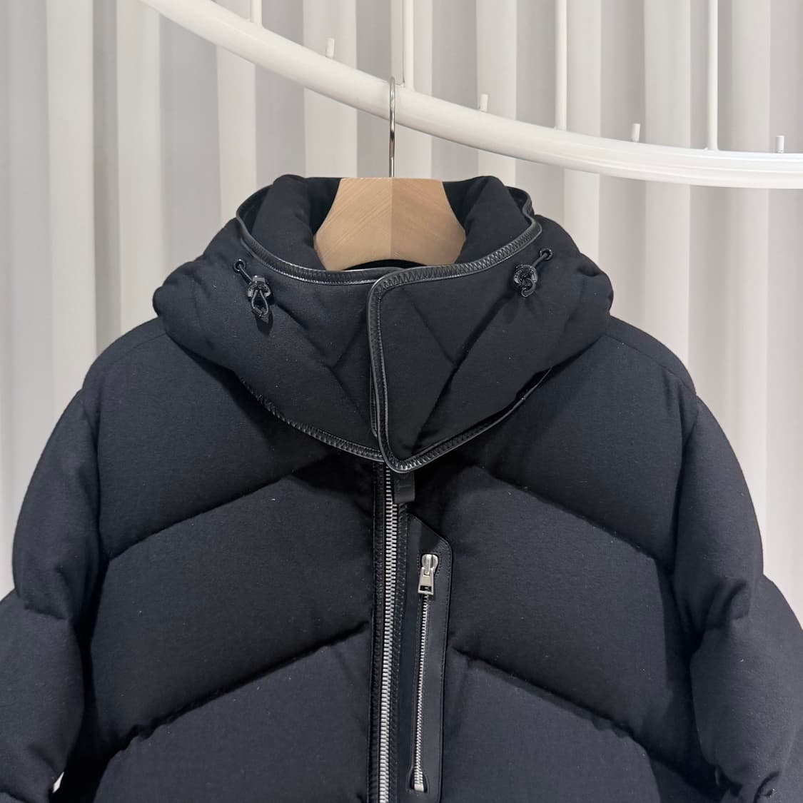 (A+/48) / 톰포드 캐시미어 울 블렌드 패딩 자켓 블랙 상품이미지4