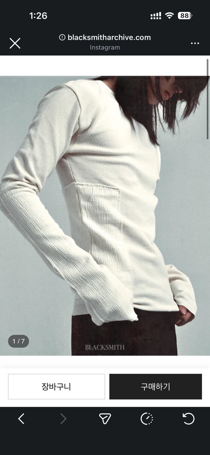 blacksmith 롱슬리브 white size 2 상품이미지1