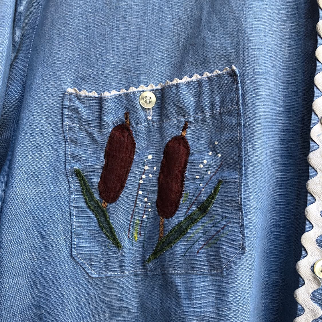 70s Vintage chambray shirt-L 상품이미지3