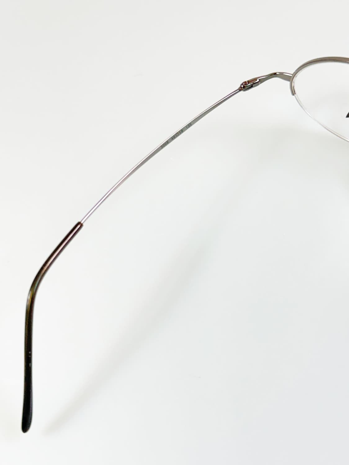 90s HELLOWEEN 다크실버 반무테 오벌 빈티지 안경 상품이미지7