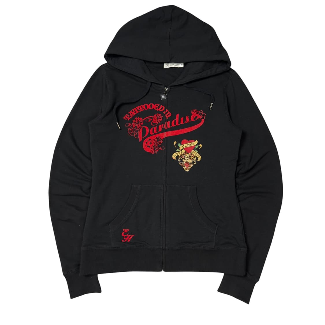 (M) 에드 하디 타이거 로고 후드집업 블랙 상품이미지3