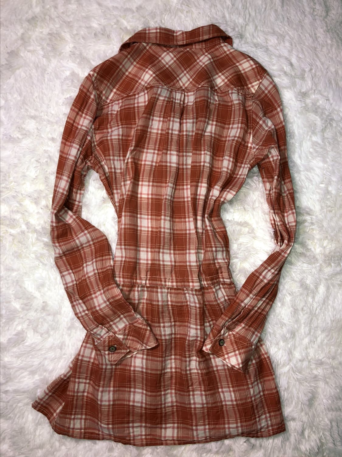 rose brown check shirt 상품이미지5