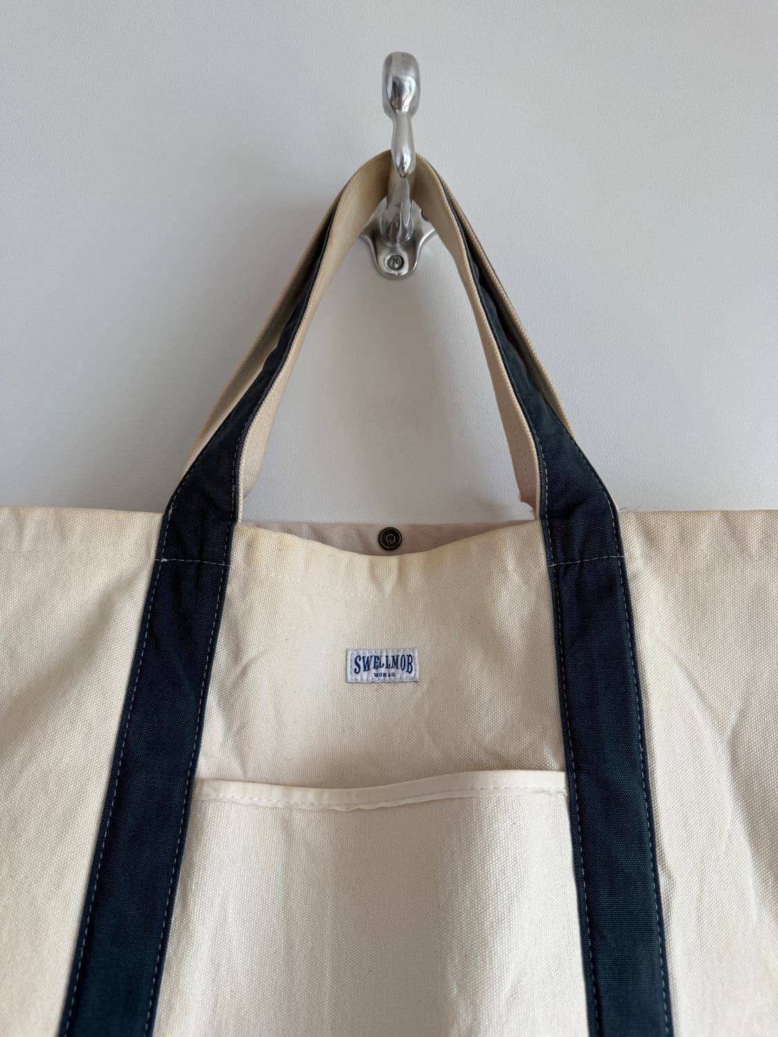 스웰맙(SWELLMOB) 캔버스 빅 토트백 28,000원 - 실측: 가로 상품이미지2