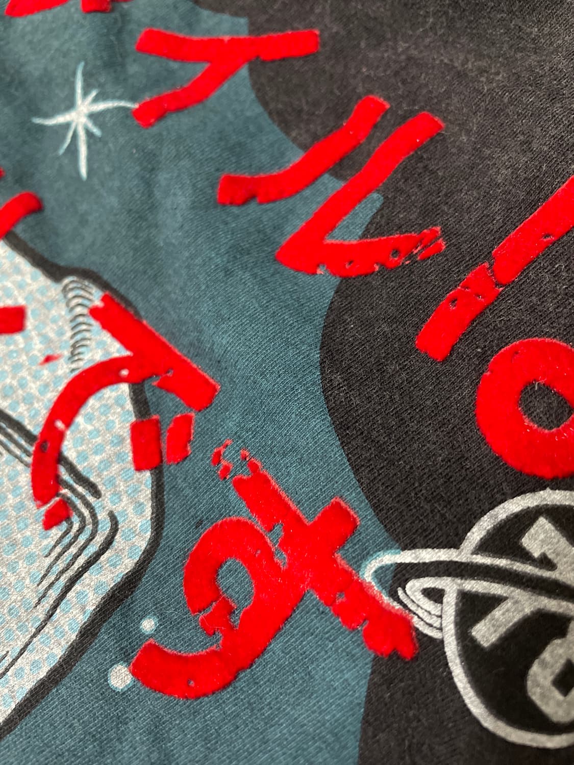 minute mirth 라지 반팔 티셔츠 흑청 벨벳 스컬 블랙 검정사이키 상품이미지4