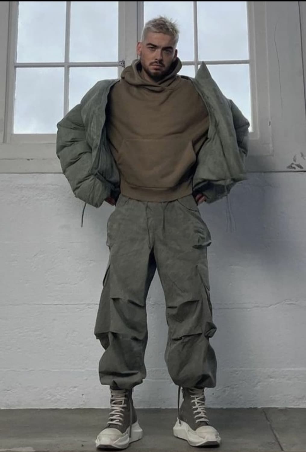 [S] 엔타이어 스튜디오 헤비 스웻 후드 코크 크롭 후디 상품이미지1