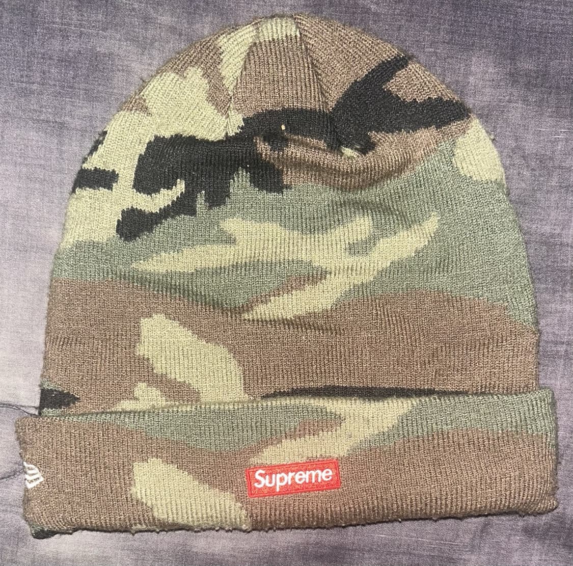21SS 슈프림 X 뉴에라 X 스와로브스키 S 로고 비니 우드랜드 카모 상품이미지2